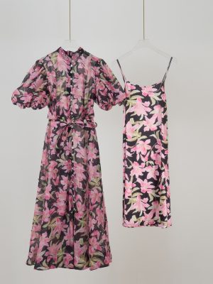 Court Style Short Sleeve Buttoned Strappy Dress