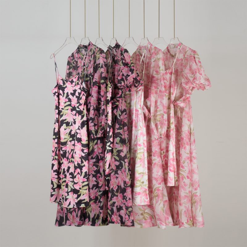 Court Style Short Sleeve Buttoned Strappy Dress - Image 2