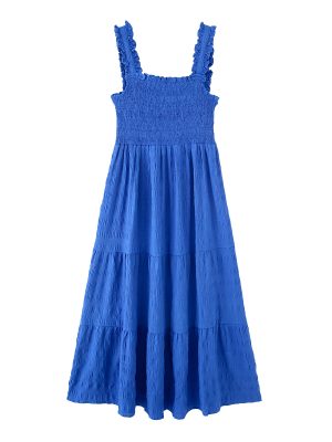 Blue Smocked Sling Maxi Dress for Women
