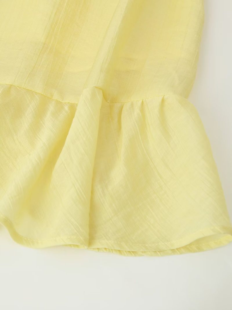 Sweet Solid Color Strap Long Summer Dress - Image 4