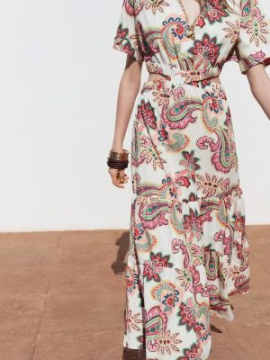 Casual Loose Mid Waist Printed Summer Dress