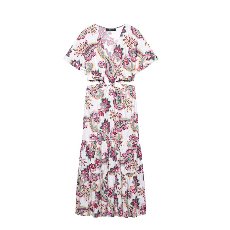 Casual Loose Mid Waist Printed Summer Dress - Image 3