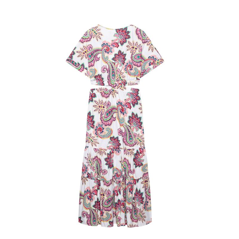 Casual Loose Mid Waist Printed Summer Dress - Image 4