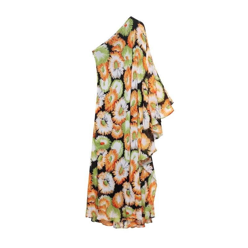 Spring Asymmetric Printed Dress for Women - Image 3