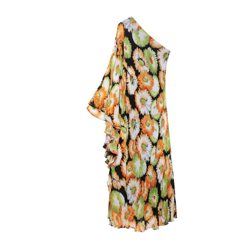 Spring Asymmetric Printed Dress for Women - Image 4