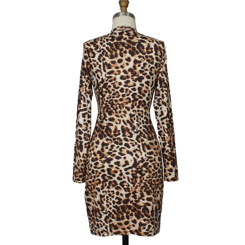 Leopard Print Lace Up Summer Mini Dress - Image 4