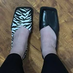 Women Sandals Elegant Square Toe Low Heels Sandals Slip On Summer photo review