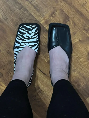 Women Sandals Elegant Square Toe Low Heels Sandals Slip On Summer photo review