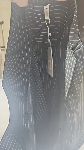 Elegant Black Stripe Vintage Tunic Blouse photo review