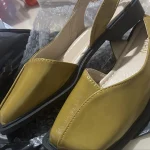 Women Sandals Elegant Square Toe Low Heels Sandals Slip On Summer photo review