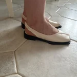 Women Sandals Elegant Square Toe Low Heels Sandals Slip On Summer photo review