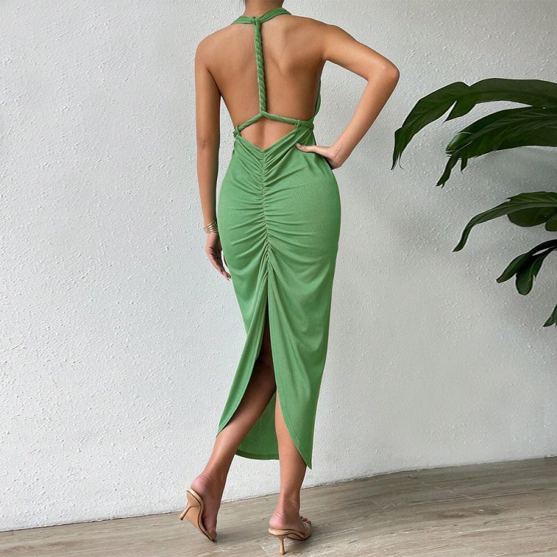 Autumn Winter Backless Slim Fit Sling Party Dress - Image 4