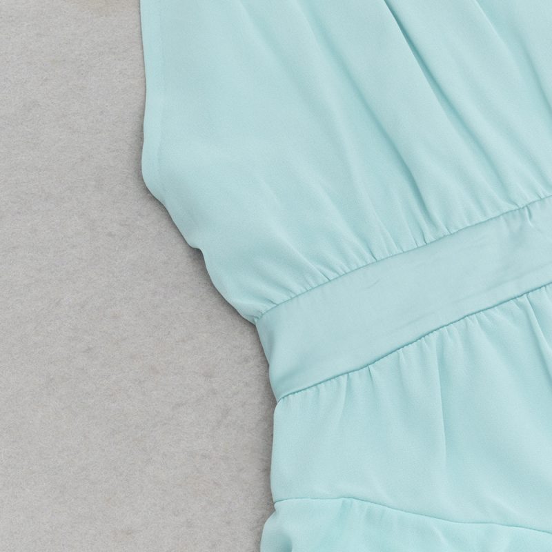 Halter Strap Sleeveless Ruffled Belted Tight Dress - Image 4