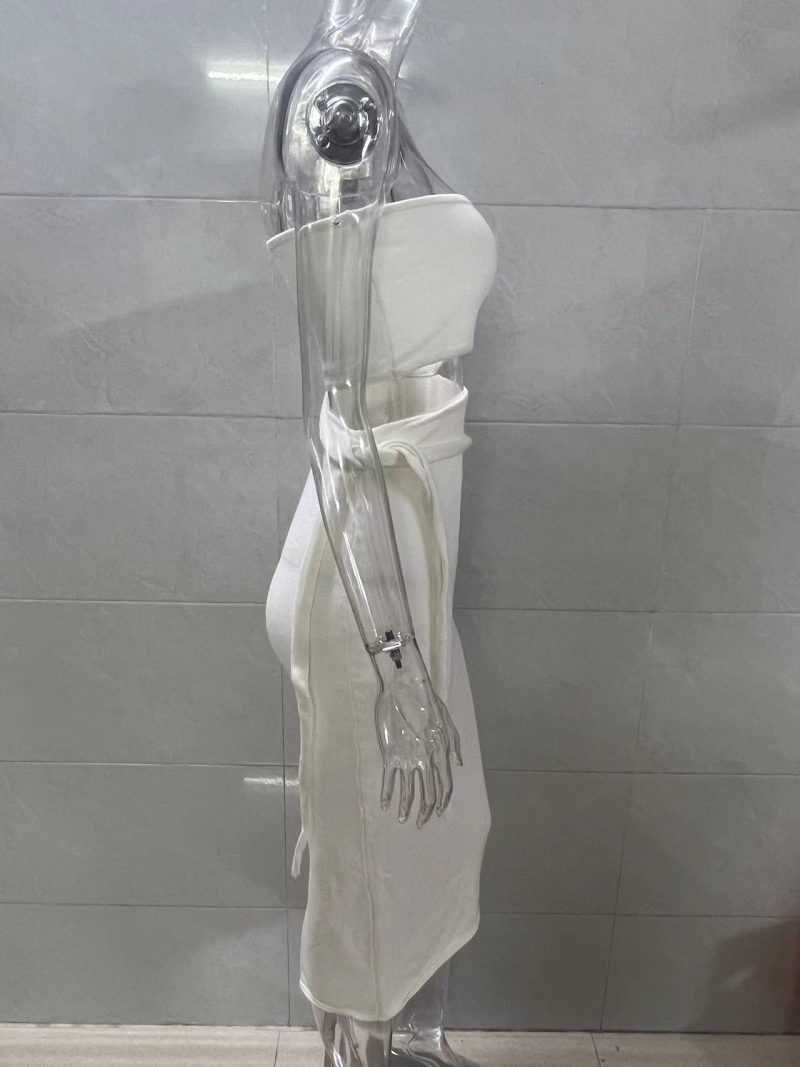 Sexy Cutout Backless Lace-Up Knitted Dress - Image 3