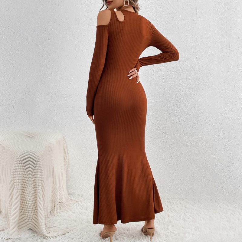 Sexy Milk Silk Hollow Out Sheath Dress - Image 2