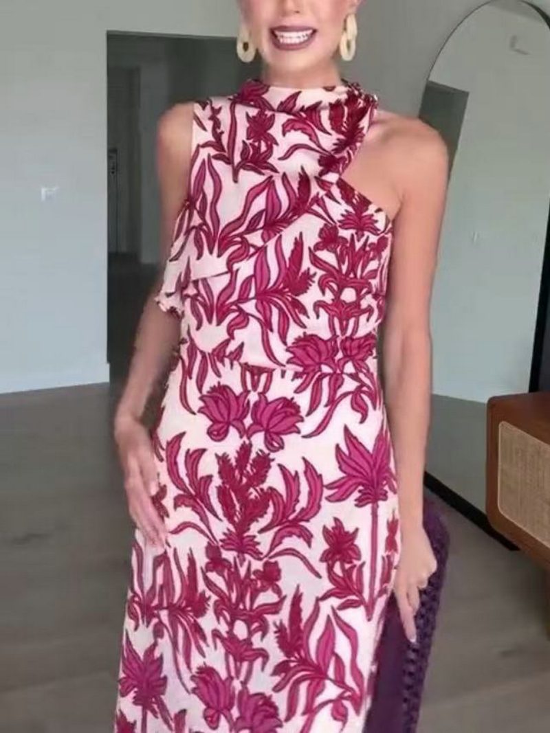 Sexy Summer One-Shoulder Printed Maxi Dress - Image 3