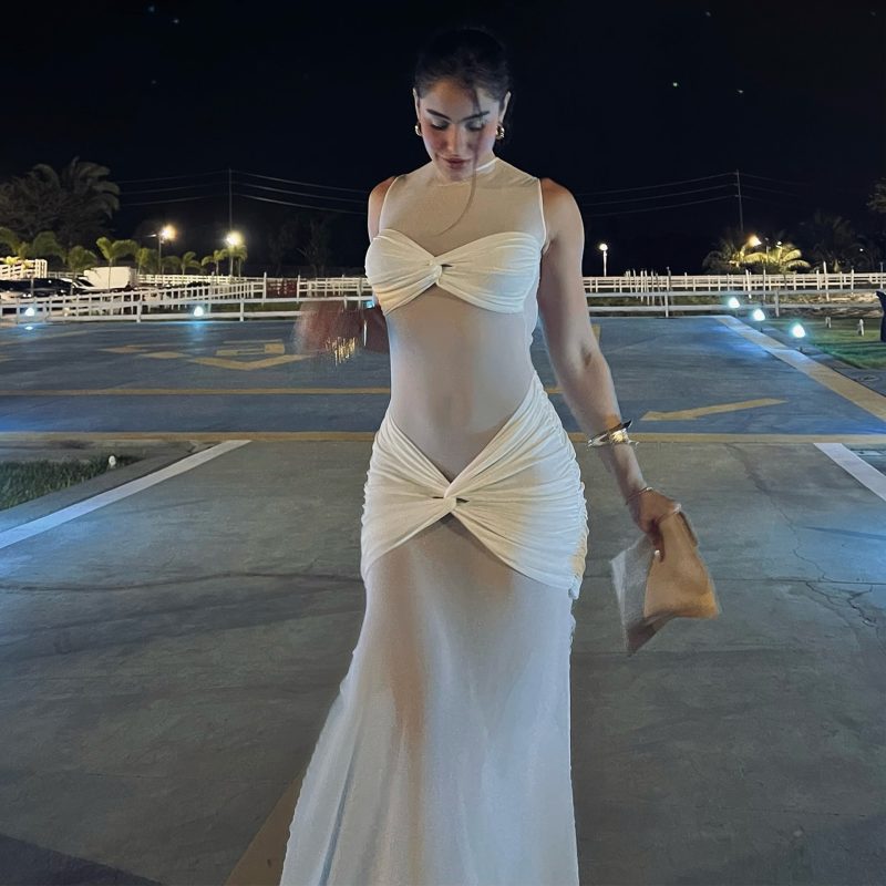 Sexy Sheer Mesh Sheath Dress for Spring - Image 3