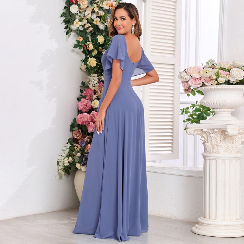 Elegant Backless Chiffon Swing Evening Dress - Image 3