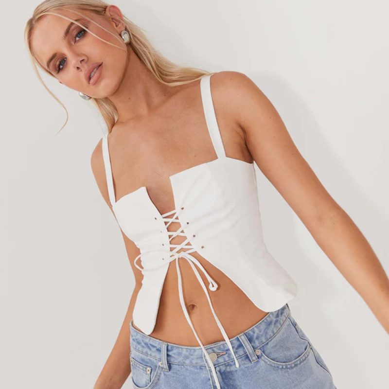 Women’s Sexy Cropped Strap Camisole for Summer - Image 2