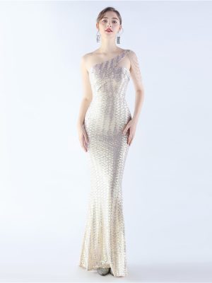 High-End Slim Fit Beaded Sequin Evening Dress