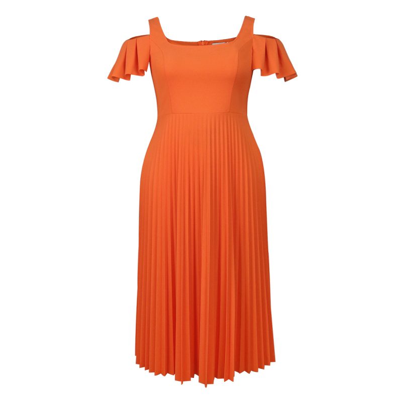 Personalized Hollow Out Pleated Off-Shoulder Cocktail Dress - Image 4