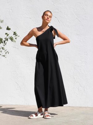 Elegant One Shoulder Lace-Up Summer Dress