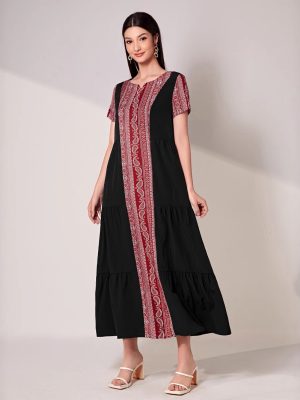 Summer Digital Print High Waist Dress