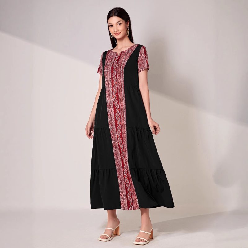 Summer Digital Print High Waist Dress
