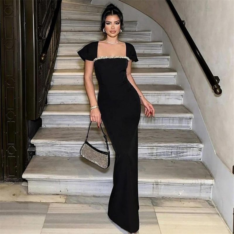 Elegant Diamond Bandage Cocktail Dress