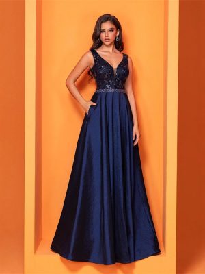 Elegant Sexy V-Neck Sequin Evening Dress