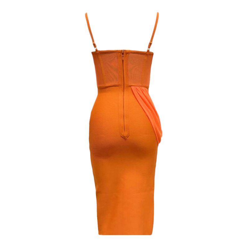Sexy Mesh Patchwork Split Bandage Party Dress - Image 2
