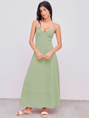Slimming A-Line Waist-Tight Elegant Sleeveless Dress