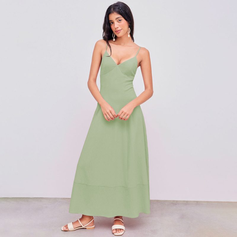 Slimming A-Line Waist-Tight Elegant Sleeveless Dress
