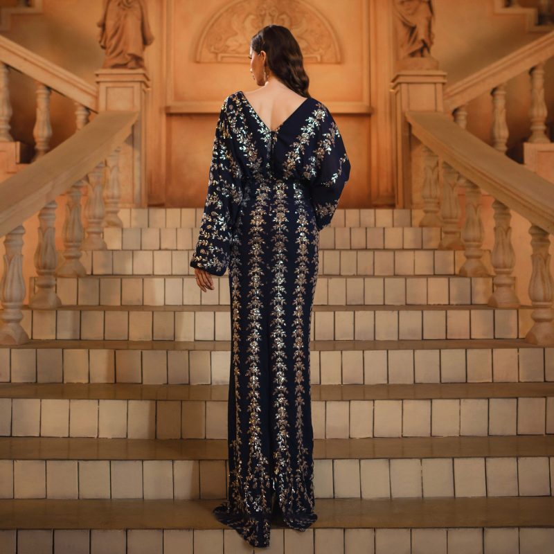 High-End V-Neck Sequined Fishtail Cocktail Dress - Image 3