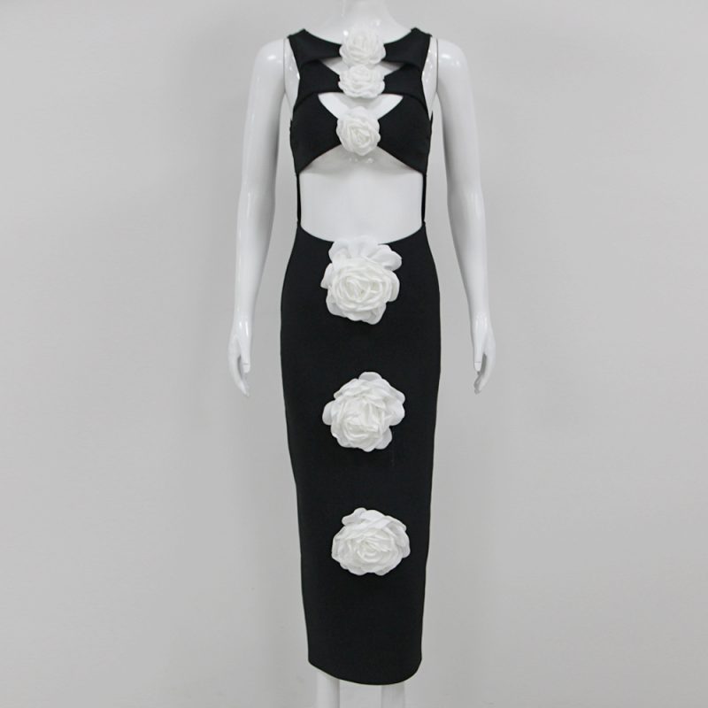 Sexy Floral Slim Fit Bandage Dress for Summer - Image 3