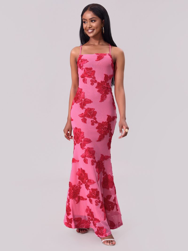 Sexy Suspenders Sheath Floral Plate Summer Dress - Image 3