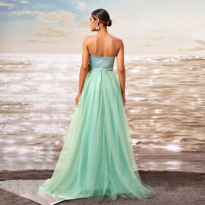Sleeveless Wrap Chest Slim Waist Gauzy Dress - Image 3