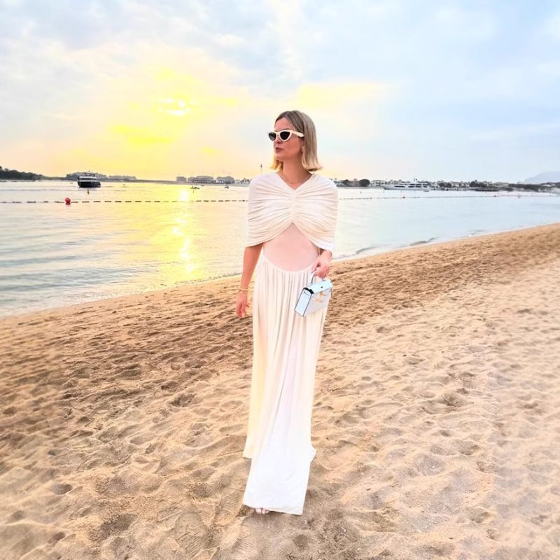 Pleated V-Neck High Waist Maxi Dress