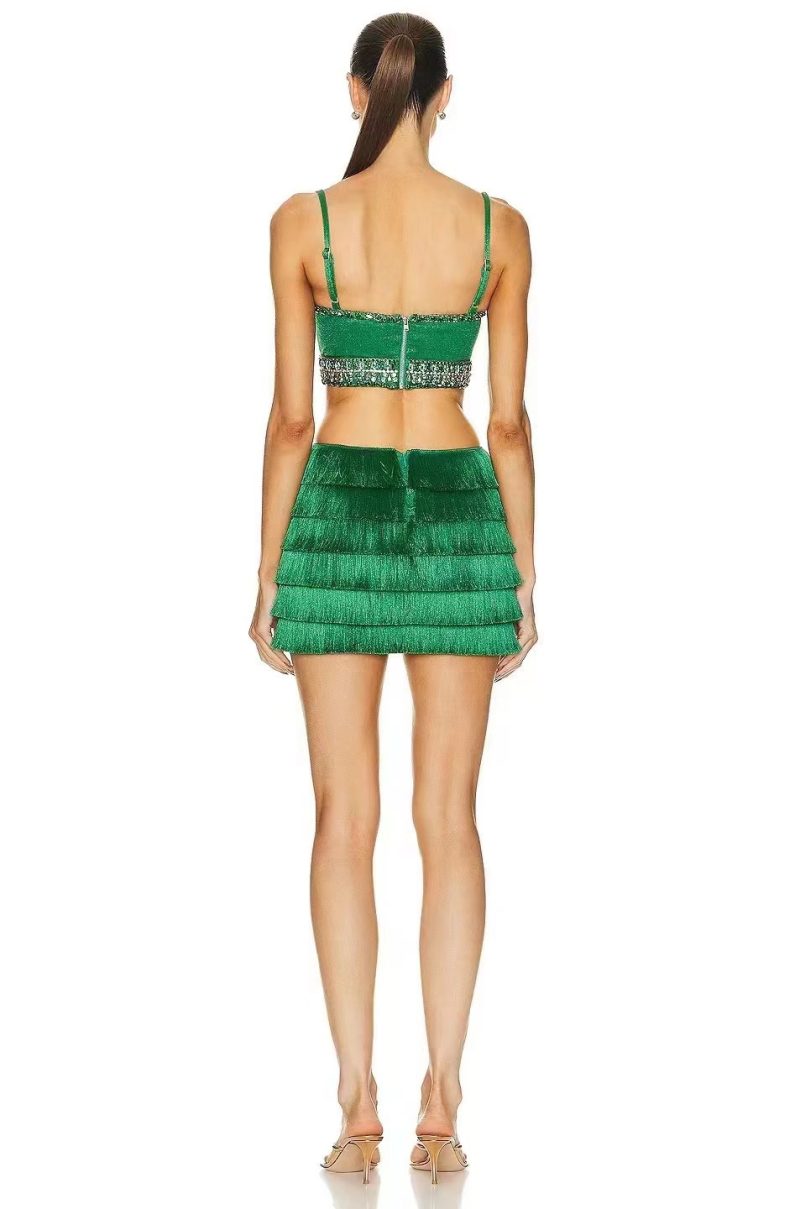Sexy Hollow Out Backless Metal Ring Bandage Dress - Image 2