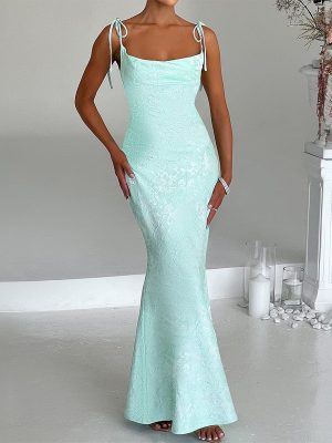 Elegant Summer Spaghetti Strap Evening Dress