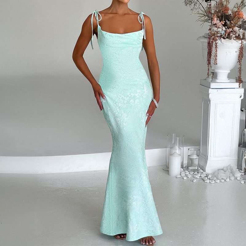 Elegant Summer Spaghetti Strap Evening Dress