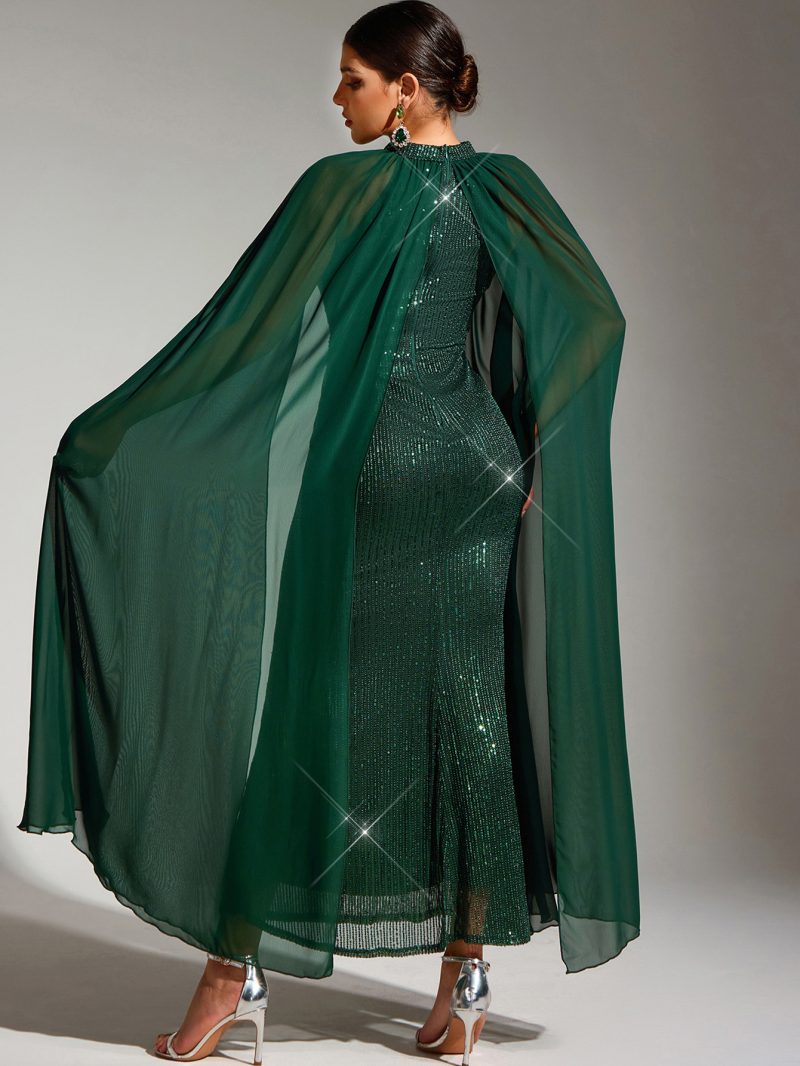 Sexy Chiffon Sequined Stitching Prom Evening Dress - Image 3