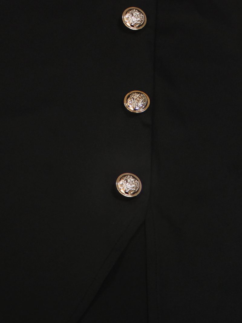 Elegant Asymmetric Hem Dress with Side Fastener - Image 4