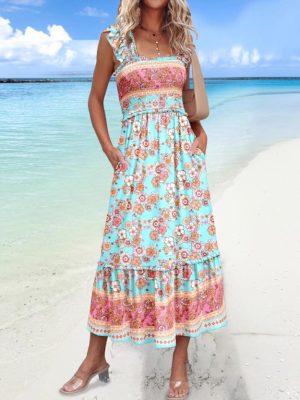 Summer Suspender Waist-Tight Vacation Dress Women