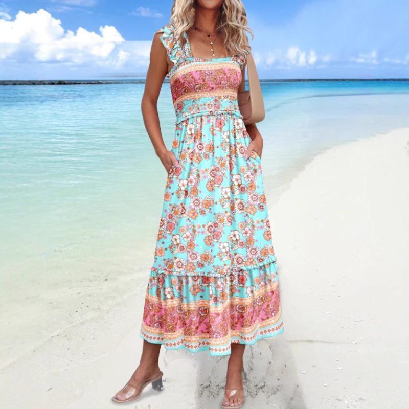 Summer Suspender Waist-Tight Vacation Dress Women