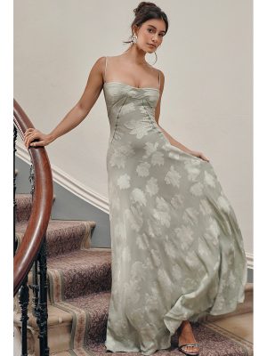 Lace See-Through Strap Slim Fit Evening Dress