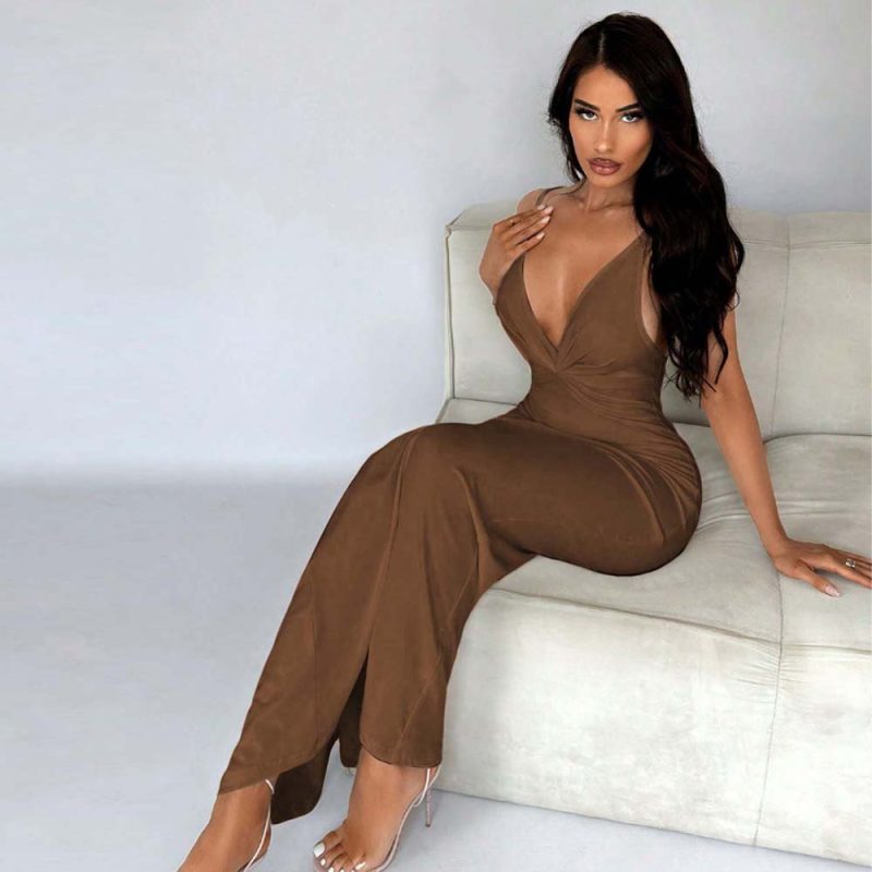 V-Neck Sleeveless High Waist Summer Sheath Dress - Image 2