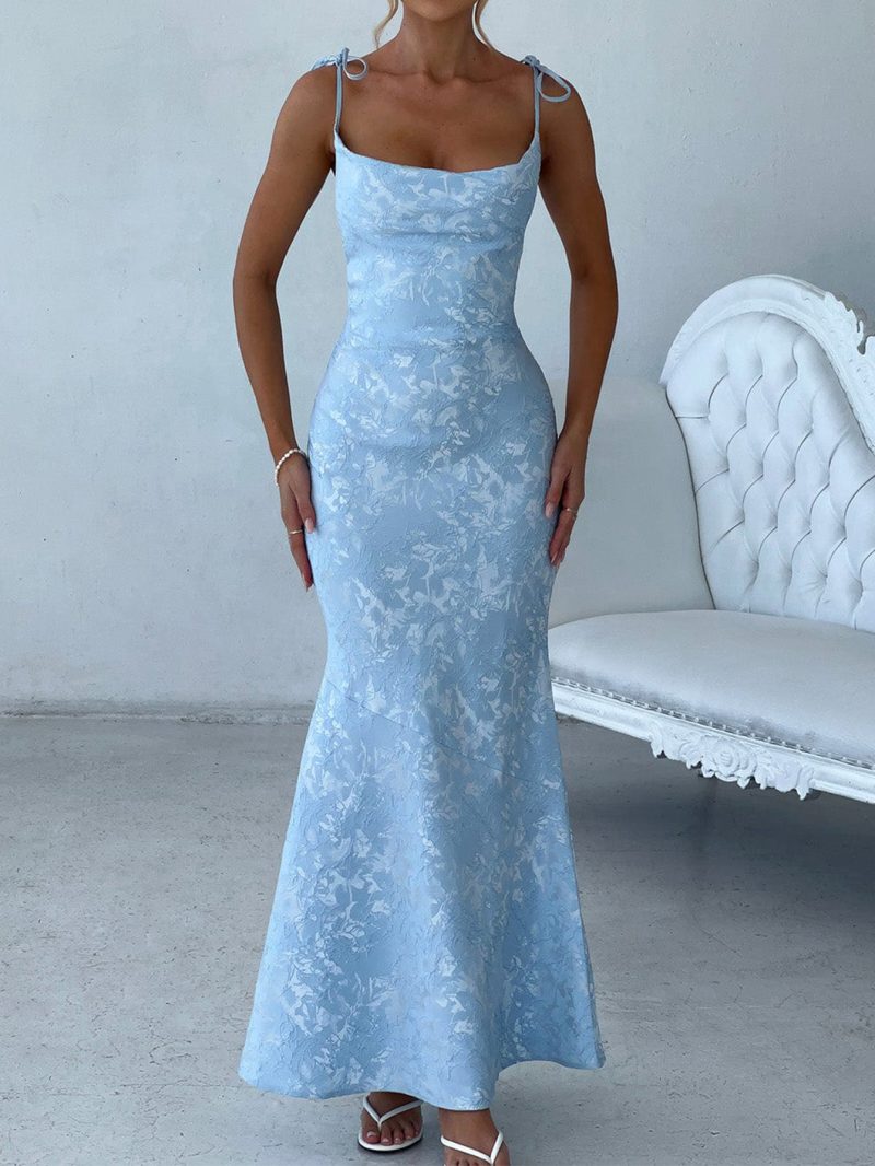 Elegant Summer Spaghetti Strap Evening Dress - Image 3