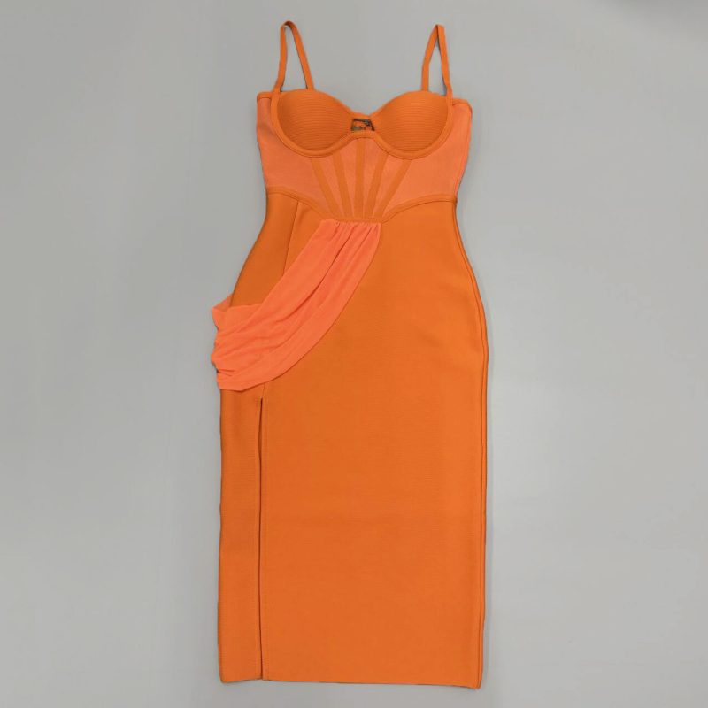 Sexy Mesh Patchwork Split Bandage Party Dress - Image 3