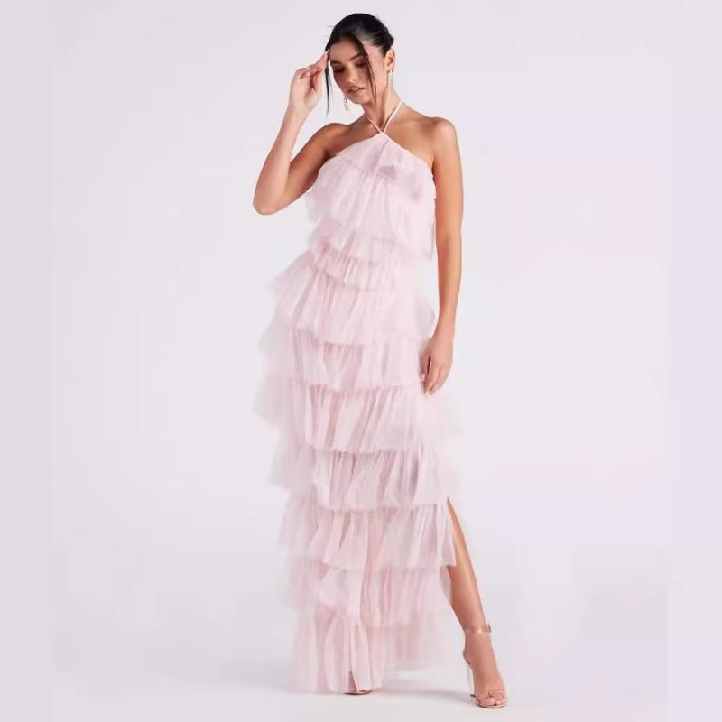 Pink Maxi Party Dress - Image 3